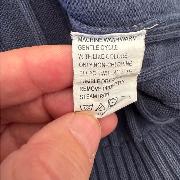 Izod Jeans Blue Ribbed Crewneck Sweater 100% Cotton Size Large - Picture 3 of 10